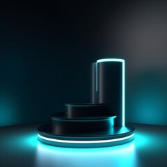  Glowing Product Display Stand Podium Background