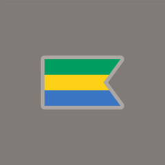 Illustration of gabon flag Template