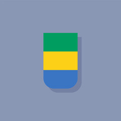 Illustration of gabon flag Template