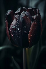 tulip in the rain