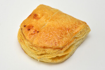 Chocolate bread baguette croissant pastry french bakery in white background.