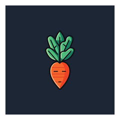carrot with leaves simple logo