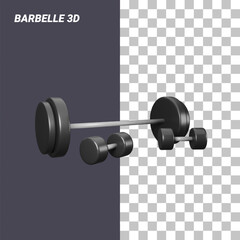 simple barbell 3d design assets