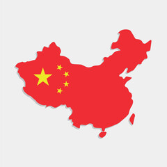 Fototapeta premium china map with flag on gray background