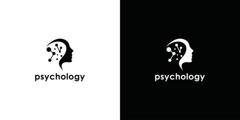 Abstract image vector logo of a person's face silhouette symbolizing the science of psychology 2.