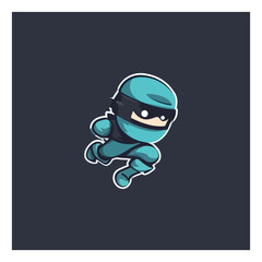 Obraz na płótnie Canvas ninja boy simple modern logo