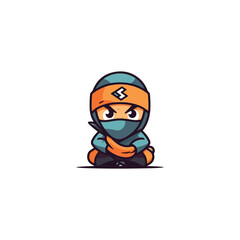 ninja boy simple modern logo