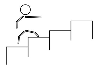 man running on the stairs