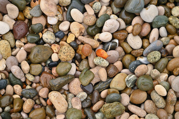 Abstract smooth round pebbles sea texture background
