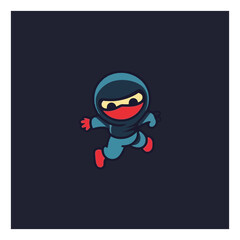 ninja boy simple modern logo