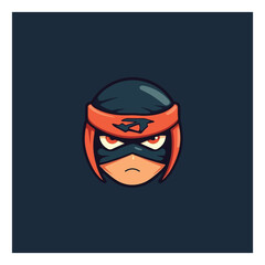 ninja boy simple modern logo