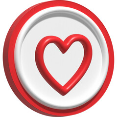 Valentine concept love heart for graphic decorate. 3d render illustation