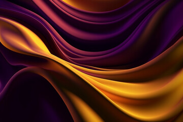 Obraz premium Silk texture background in yellow and purple colors, suitable for banners, flyers, and graphic design projects. Ai generated