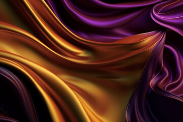 Obraz premium Silk texture background in yellow and purple colors, suitable for banners, flyers, and graphic design projects. Ai generated