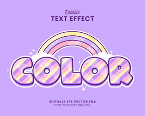 decorative rainbow editable text effect vector design