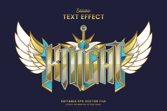 decorative knight editable text effect vector design