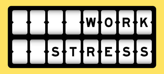 Black color in word work stress on slot banner with yellow color background