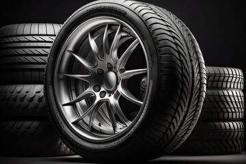 Obraz premium car tires product. ai generative