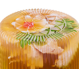Cold appetizer, portioned jelly of pork, beef and chicken