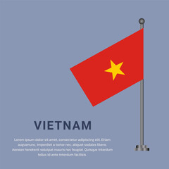 Illustration of vietnam flag Template