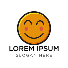 Fototapeta premium smile face logo vector illustration isolated on white background