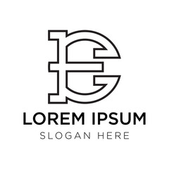 initial e logo vector illustration isolated on white background