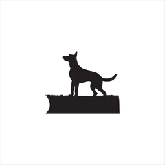A beautiful standing dog silhouette vector art