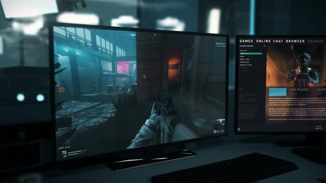 Playing a difficult mission in a modern combat simulator video game. Killing NPCs in the combat simulator game mission. Successfully defusing the terrorist bomb in a combat simulator game mission.