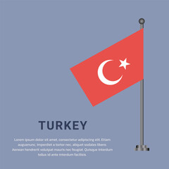 Illustration of turkey flag Template