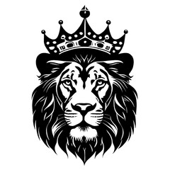 Sketch of a lion tattoo with a crown. A lion's head in an ornament.