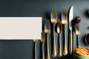 golden and modern cutlery banner in set for guest generative ai