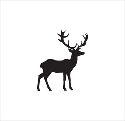 A cute deer silhouette vector art.