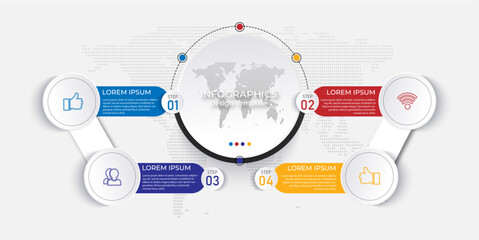 Step chart business infographic design flow elements 