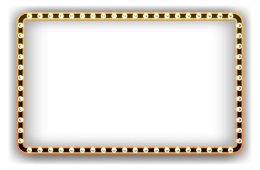 Lightbulb frame. Retro signboard mockup. Realistic border