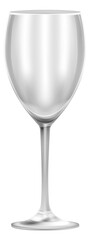 Realistic wine glass. Empty drink container mockup