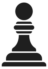 Black pawn icon. Challenge symbol. Game sign