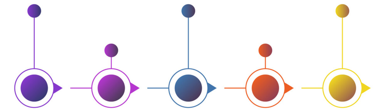 Process stages infographic element. Color data point
