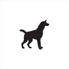 A cute dog silhouette vector art.