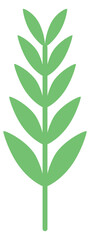 Green crop symbol. Cereal seed ear icon