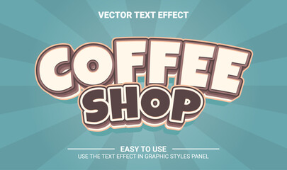 3d coffee shop editable text effect