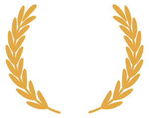 Golden wreath badge. Award emblem. Label template