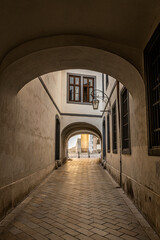 Fototapeta premium old and new architecture on the streets of bratislava in slovakia