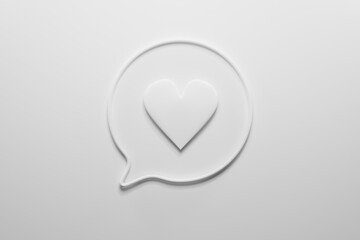 Icon,Love,3D,red heart on white