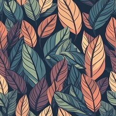 Fototapeta na wymiar Create a fresh and modern look with this seamless pattern featuring abstract leaves. Perfect for a variety of design projects. AI Generation