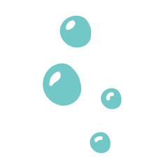Water bubbles in doodle-style . Isolated Vector illustration