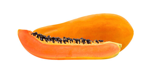 Papaya and slice isolated on transparent png