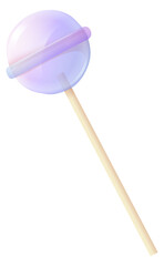 Hard popsicle stick. Sweet pastel lolipop candy