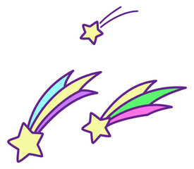Shooting stars. Magic wish icon. Fantasy sign