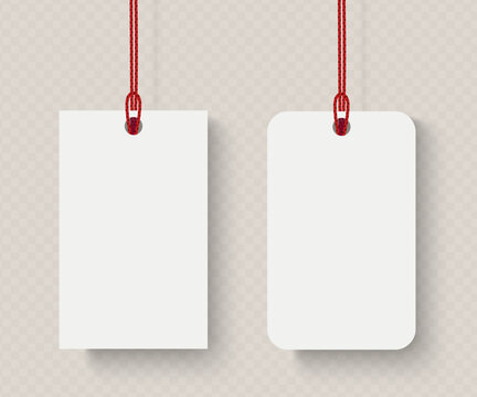 Vector realistic two price tags with shadow on transparent background.