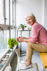 Portrait of smiling senior businesswoman in an office
